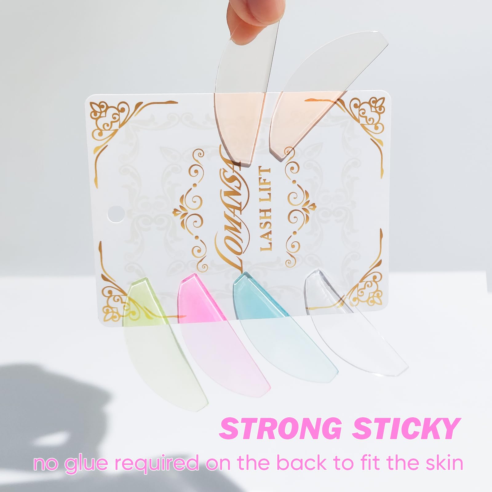 Pads Lomansa Eyelash Lifting для підняття вій тільки для завивки № 1 ультратонкі липкі багаторазові як патчі для очей або ліфтинг-вій стрічка для салону (троянда), фото №2