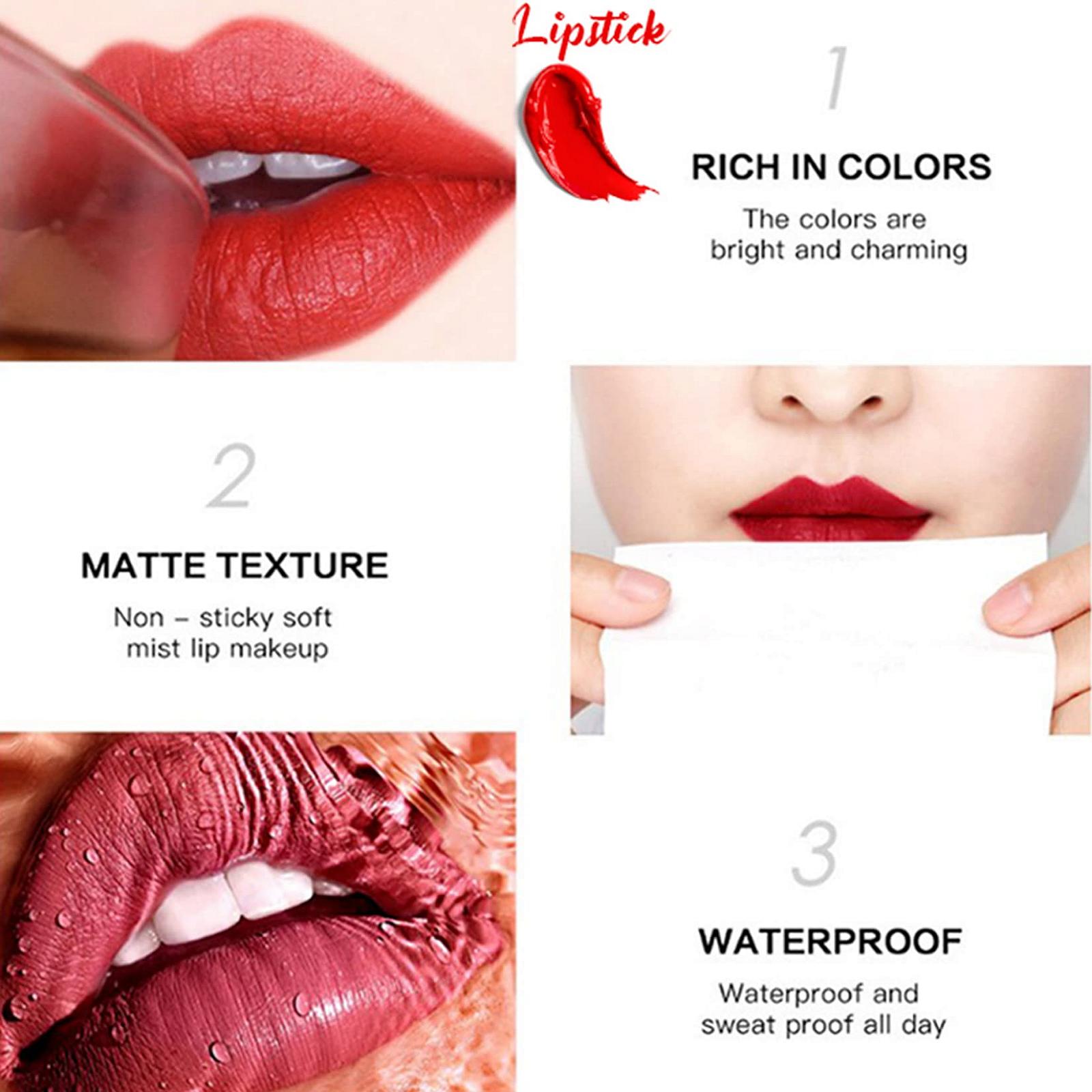 Набір рідких помад і контурів для губ MKNZOME 12 штук матові водостійкі, фото №4