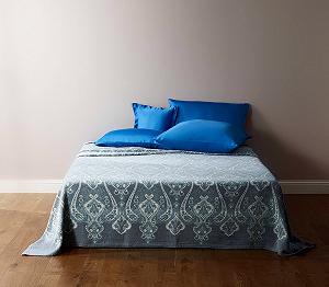 Покривало Bassetti Ragusa 9322163 Бавовна Блакитний, розміри 260 x 260 см synthetic.ua - Фото 1