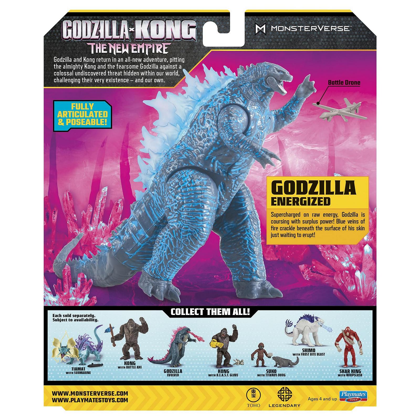 Фігурка Energized Godzilla MonsterVerse Godzilla x Kong: The New Empire 15 см, з бойовим дроном 6,35 см, фото №3