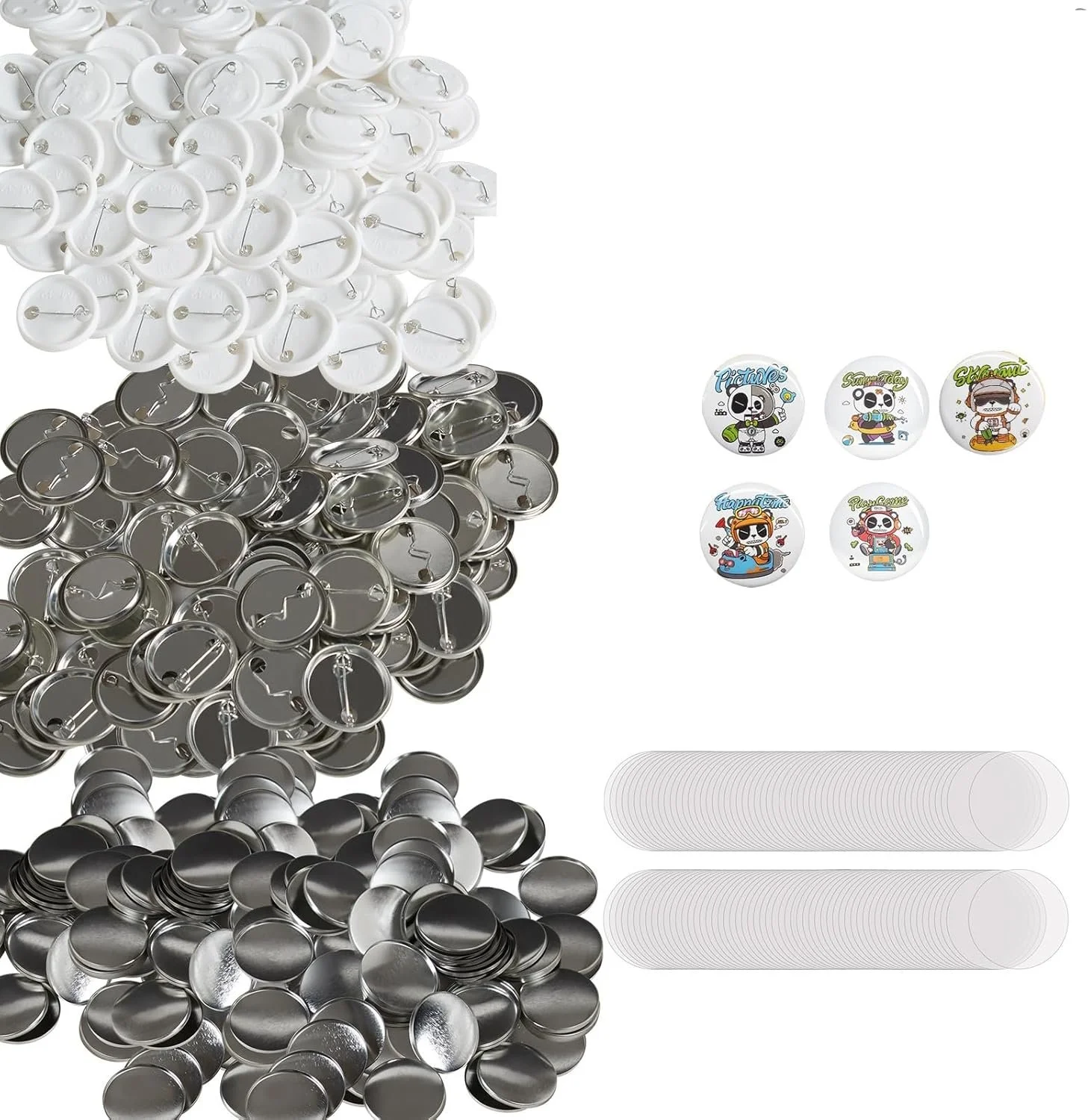 Набір деталей для значків-кнопок Vevor 32 мм Silver/White, фото №1