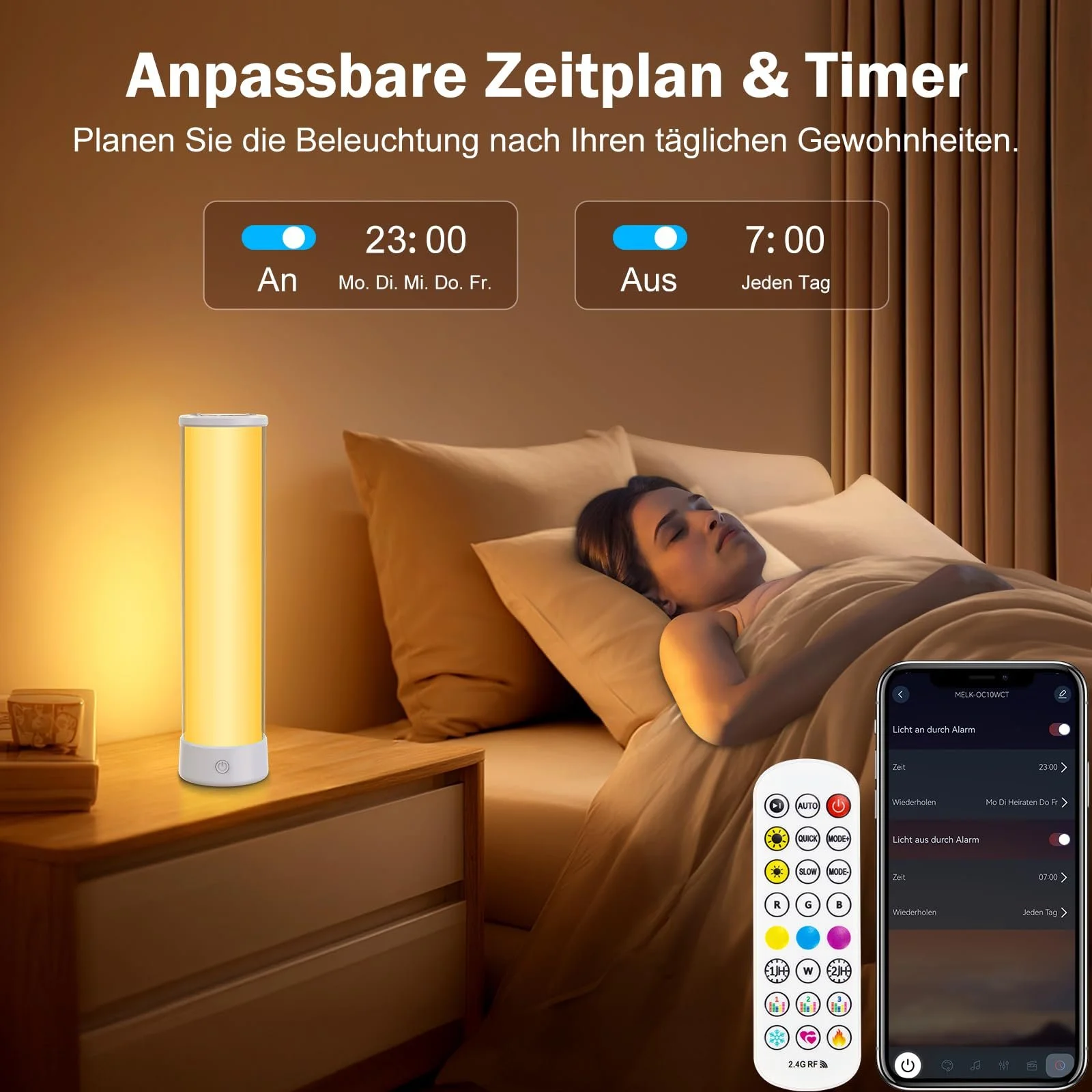 Світлодіодна настільна лампа HANDSONIC Бездротова RGBICWW 2700-6500K з пультом та додатком, фото №5