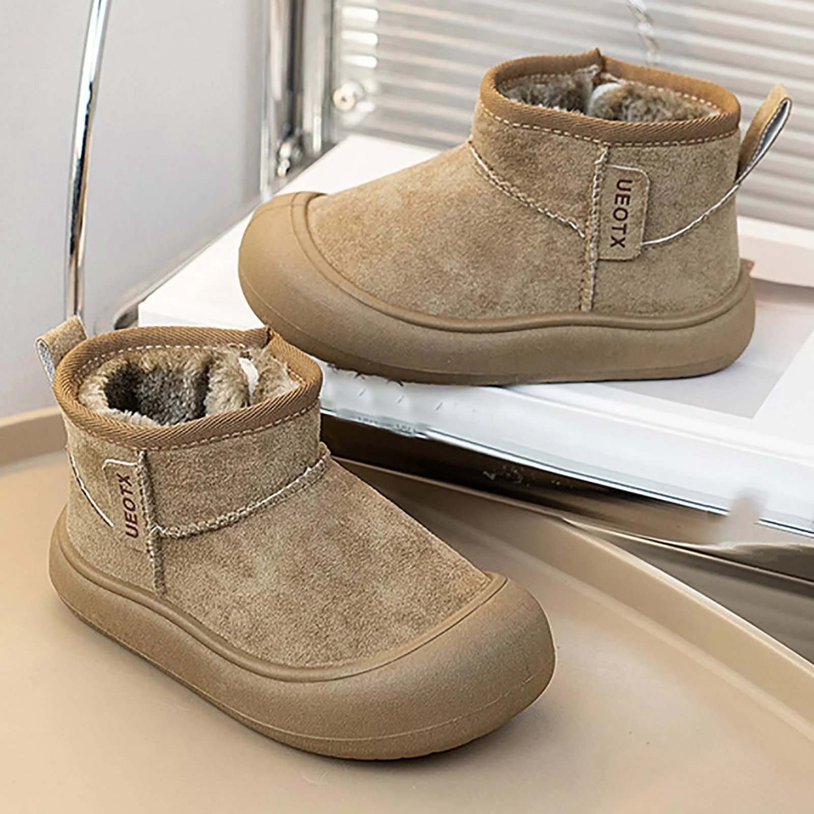 Зимние детские ботинки для девочек и мальчиков, ветрозащитные осенние., фото №7