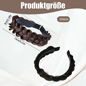 Обруч Плетеные повязки для волос 2 шт synthetic.ua - Фото 1