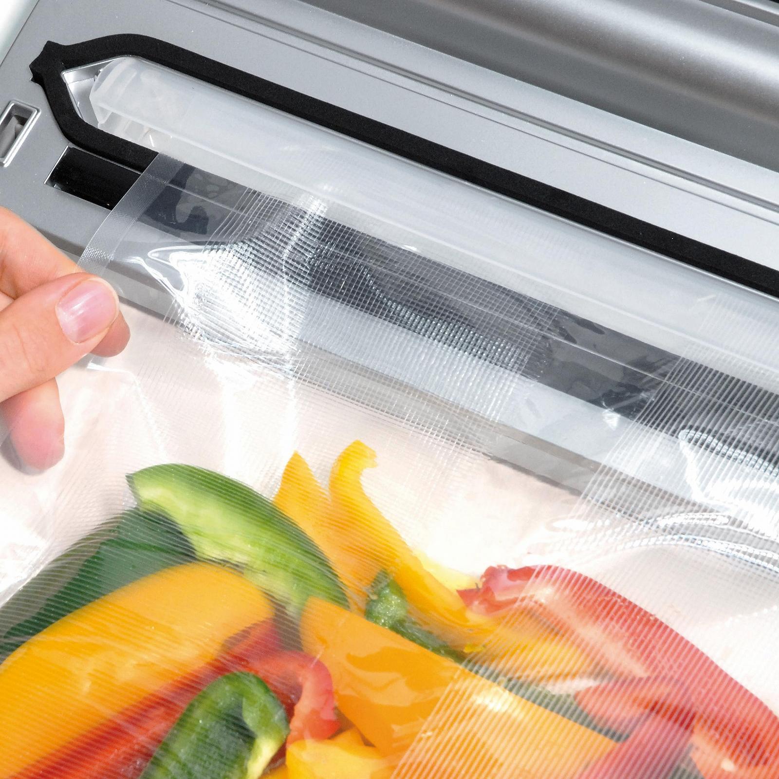 Вакуумний пакувальник CASO VC200 - вакуумний пакувальник, продукти залишаються свіжими до 8 разів довше, подвійний зварний шов, вкл. коробку для фольги та різак, вкл. 2 професійні рулони фольги та шланг для вакуумного контейнера, фото №11