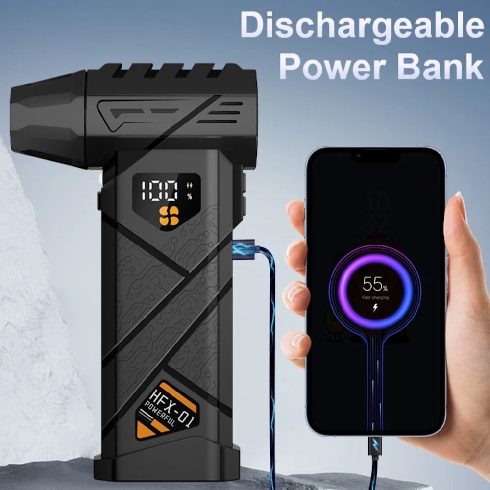 Портативний турбовентилятор Violent HFX-01 Turbo Jet Fan 680000 RPM Black, фото №10