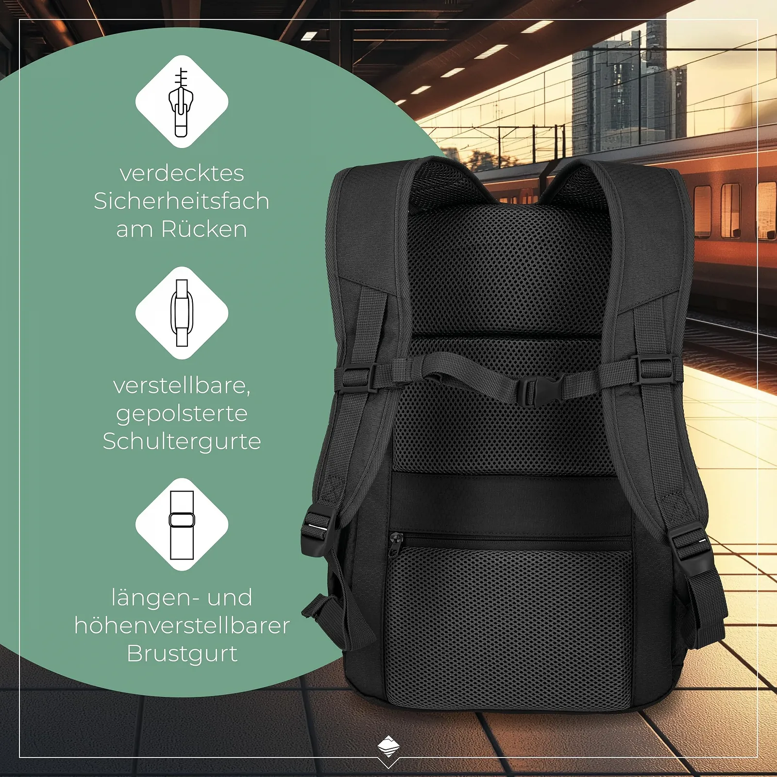 Рюкзак Travelite Kick Off 15.6 дюймів 22 л 45 см Black, фото №5