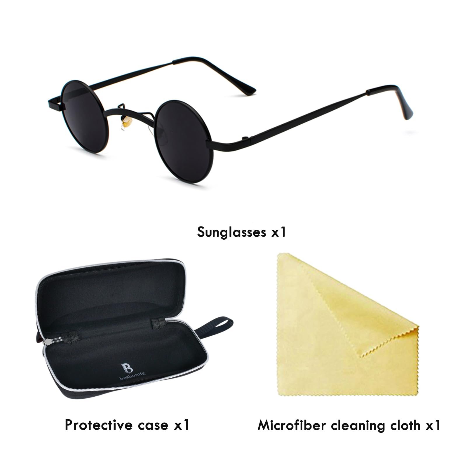 Сонцезахисні окуляри Steampunk besbomig Ретро Круглі Hippie Маленькі, фото №4