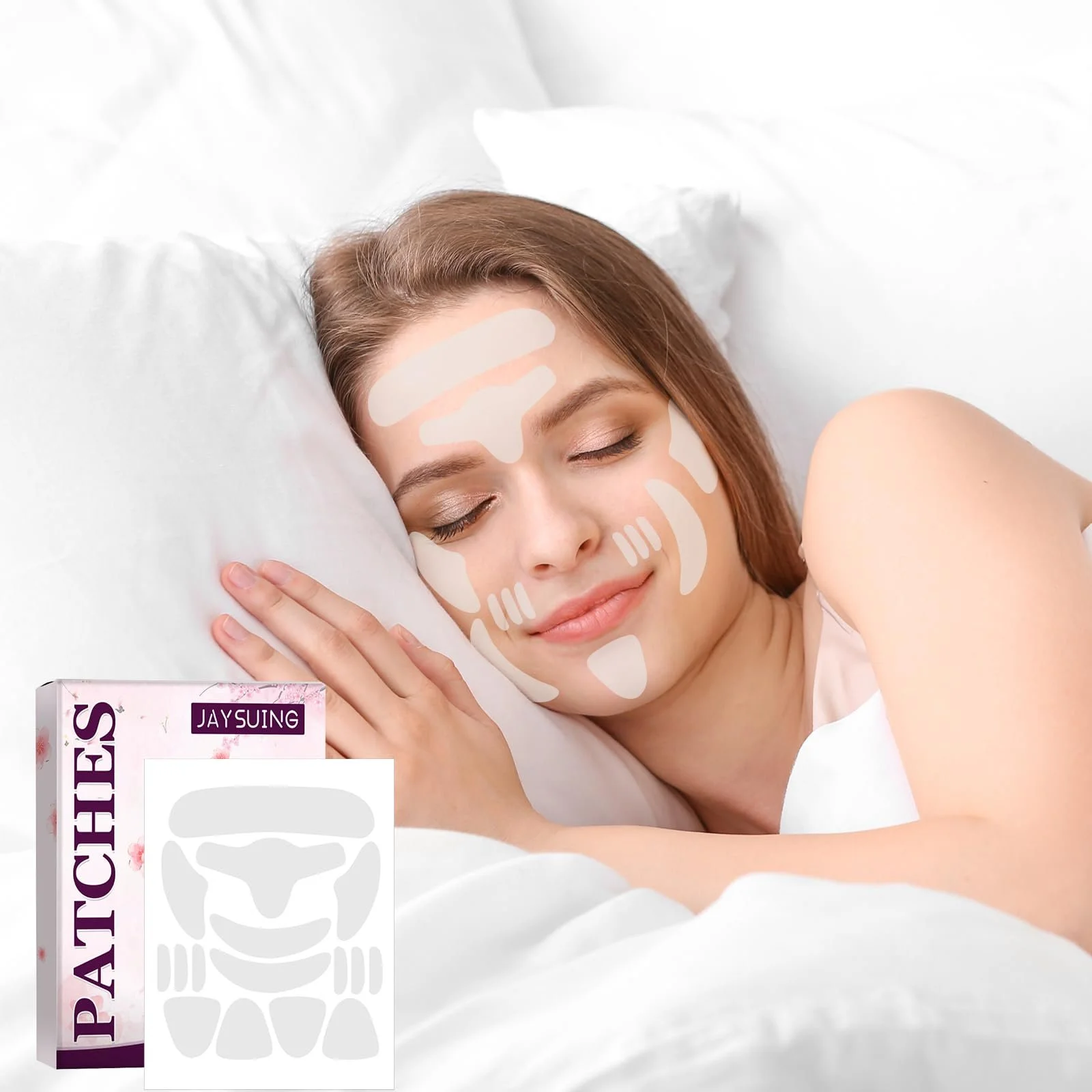 Пластирі від зморшок (1 коробка) для обличчя багаторазові для розгладження грудей шиї чола очей рота, фото №6