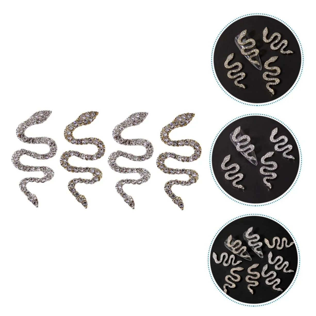 Украшение для ногтей Тип Mikinona Змея 4шт. Стразы для ногтей Декор для маникюра Ювелирные изделия, фото №8 Украшение для ногтей Тип Mikinona Змея 4шт. Стразы для ногтей Декор для маникюра Ювелирные изделия, фото №8