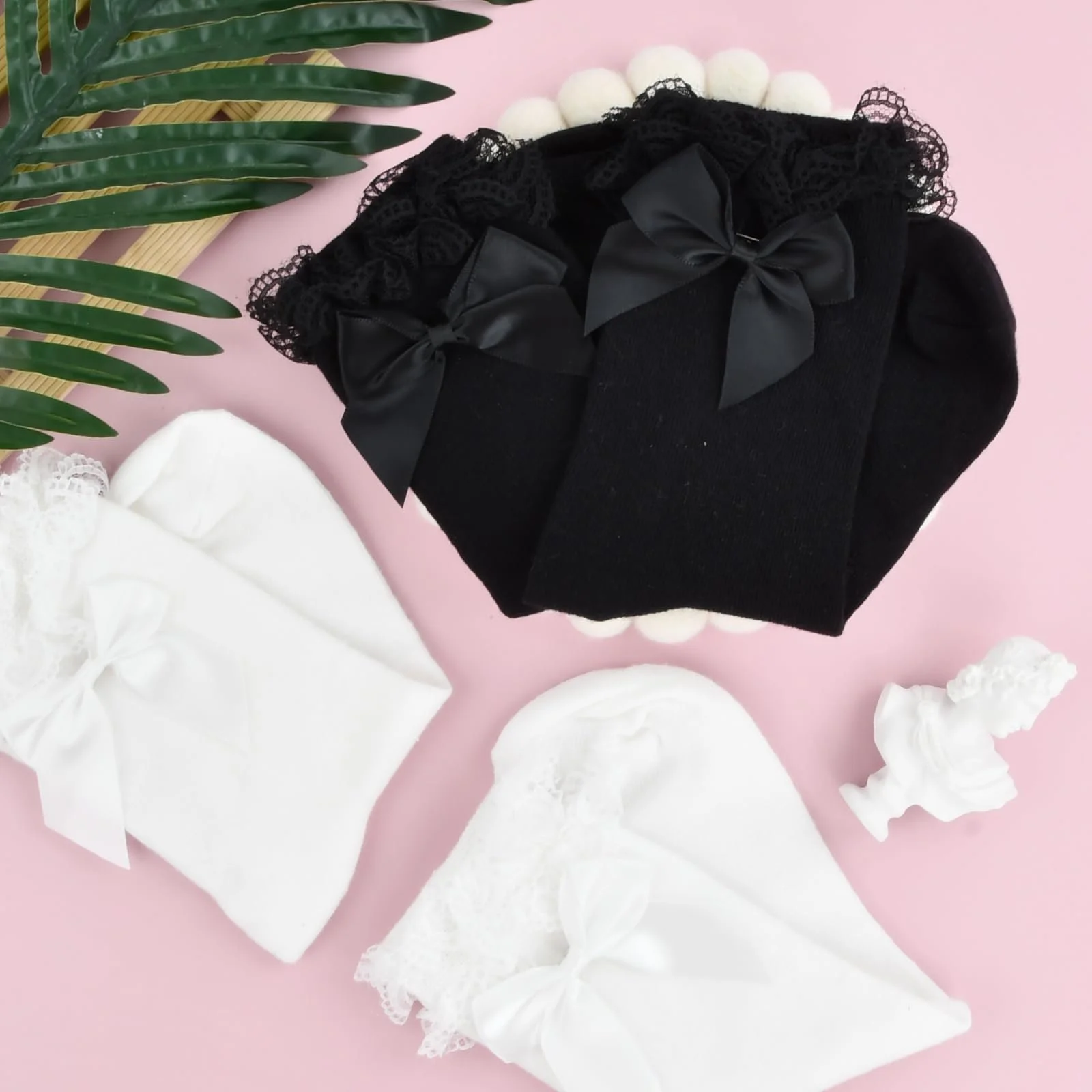 Шкарпетки Amexo з мереживом та бантами для жінок, 4 пари, фото №7 Шкарпетки Amexo з мереживом та бантами для жінок, 4 пари, фото №7