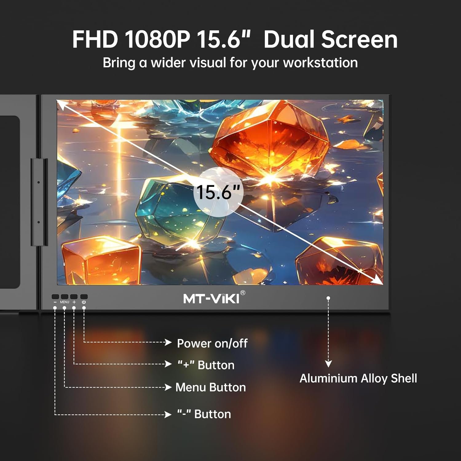 Монітор портативний 15.6" MT-VIKI Z80A Full HD IPS 60 Гц, фото №4