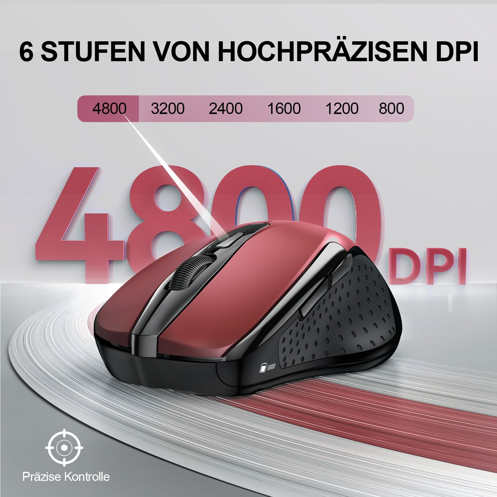 Мышь TECKNET Bluetooth, 4800 DPI, беспроводная, эргономичная, фото №3