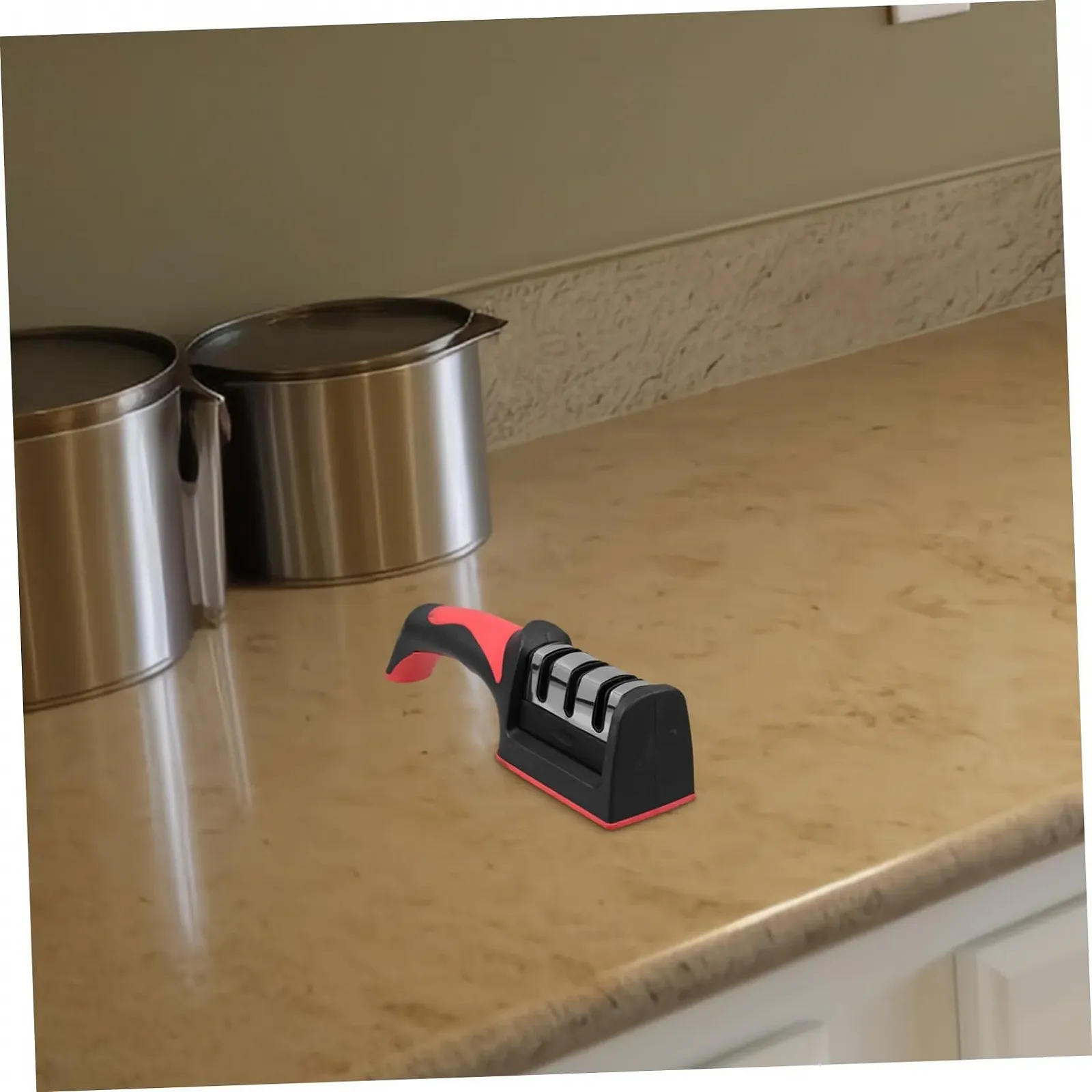 Точилка для ножів Gatuida багатофункціональна триступенева з точильними каменями з нержавіючої сталі, фото №5