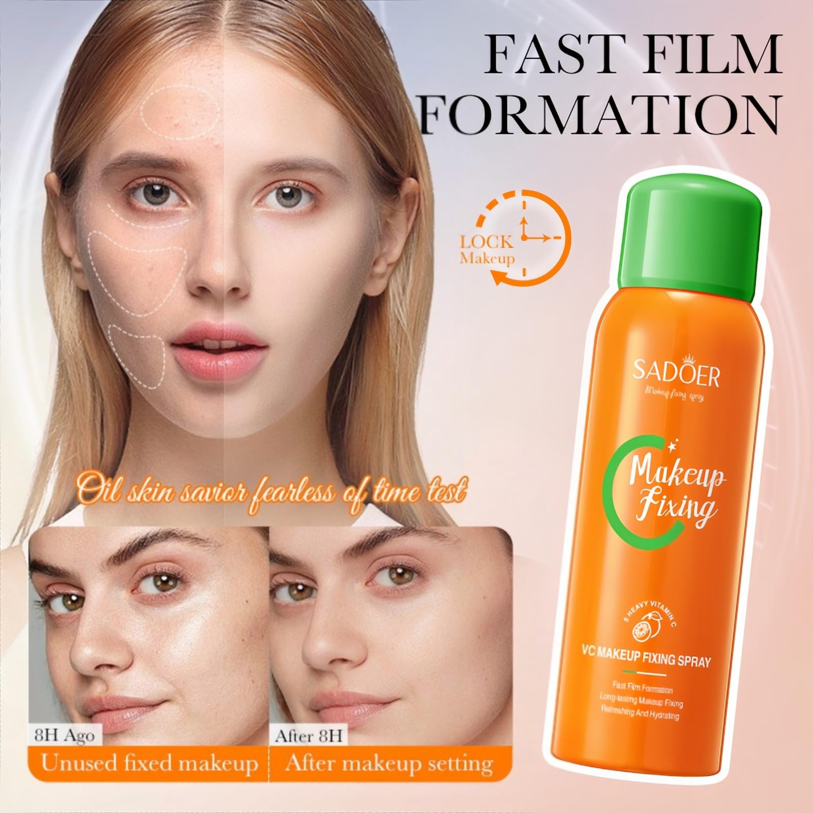 Спрей Primer Water Matte 5 Heavy VC Waterproof Makeup Fixation Mist 150мл, фото №2