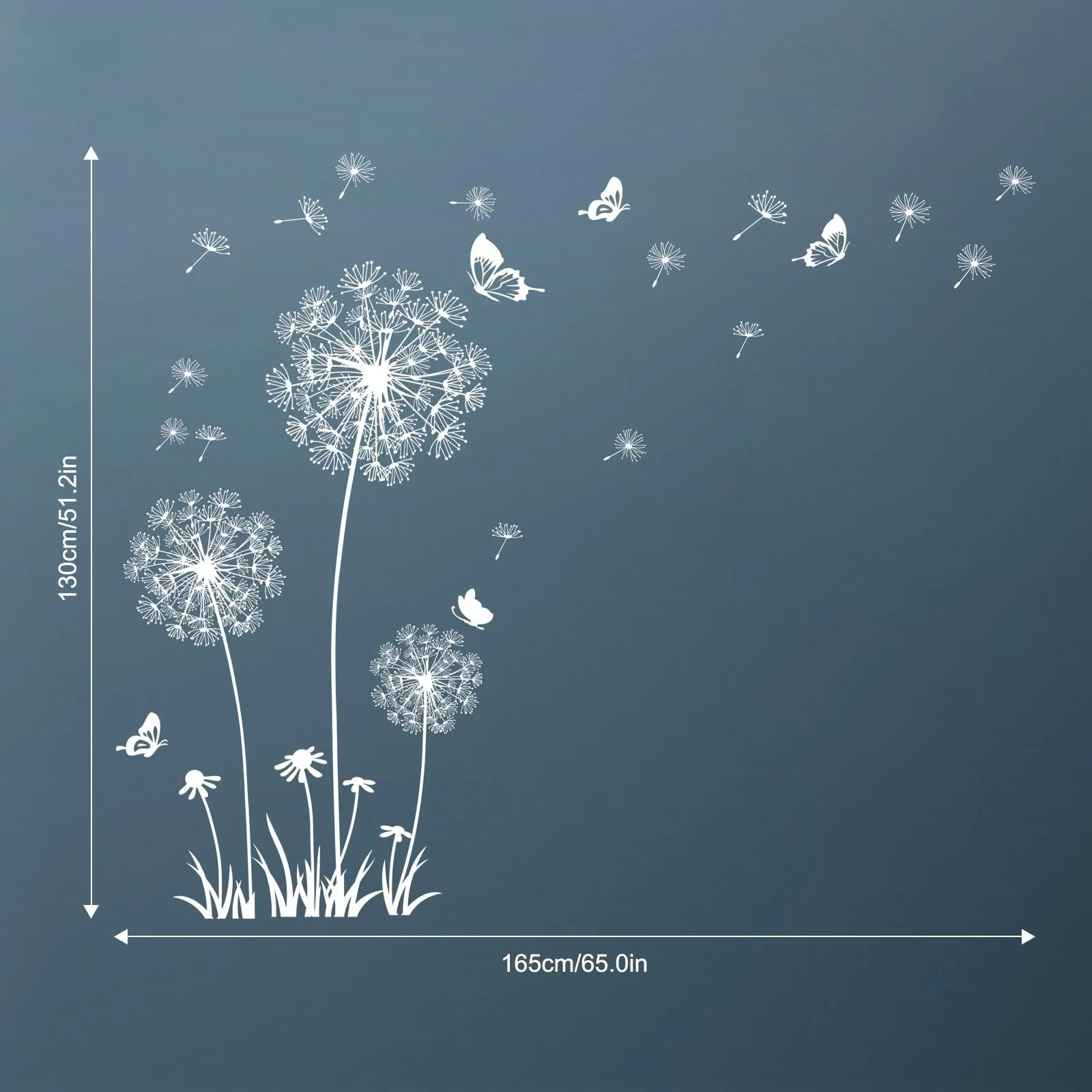 Наклейка на стіну Tanlaby Dandelion Білі квіти та метелики, фото №5