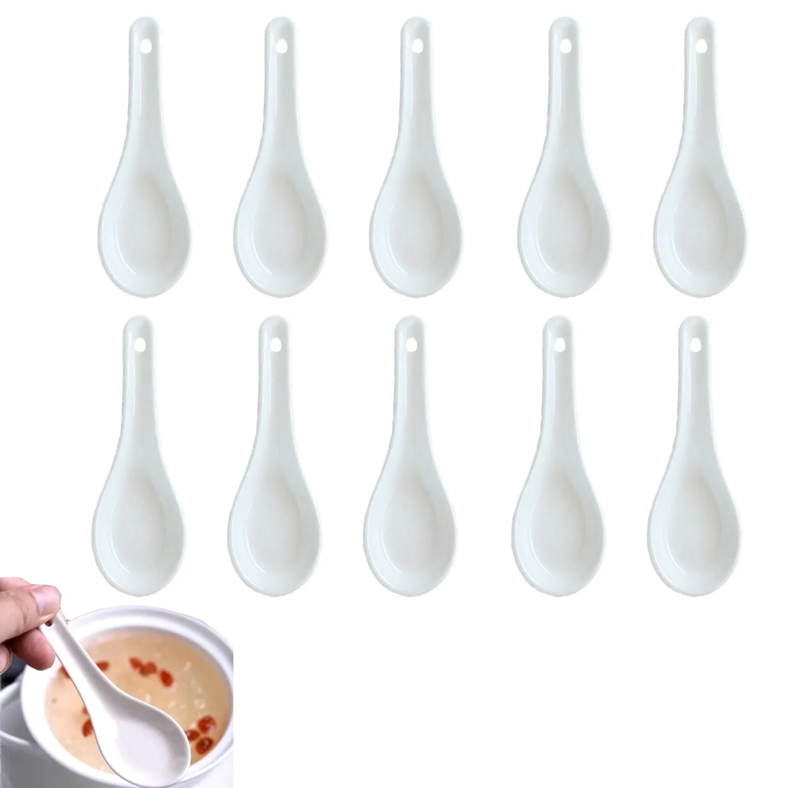 Набір керамічних супових ложок 10 шт., фото №1