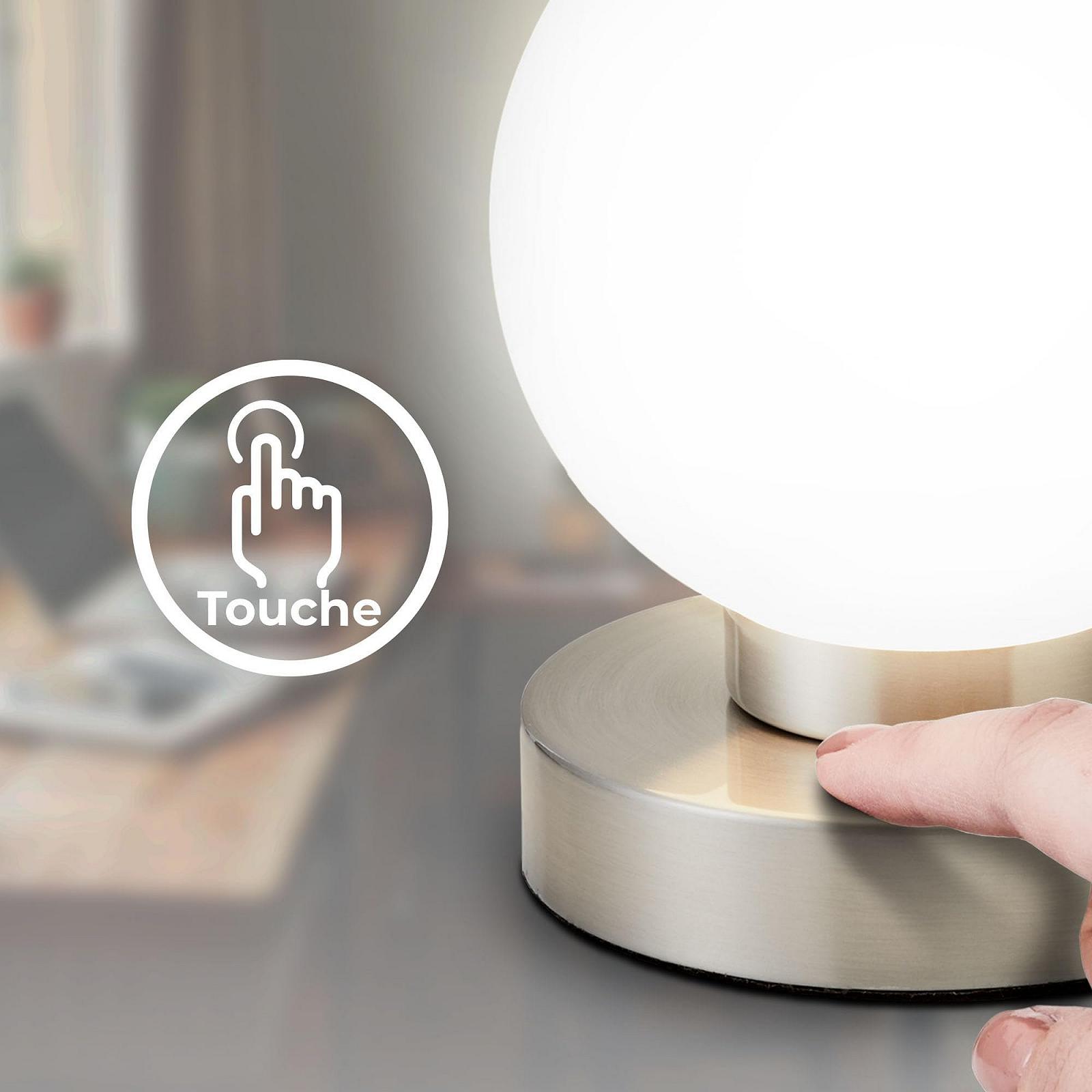 Настільна лампа B.K.Licht Touch Dimmable E14 12.6 x 15.7 см Matte Nickel White, фото №5