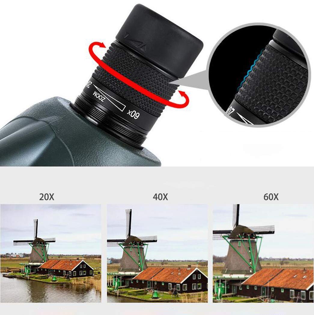 Монокуляр Vogelbeobachtungs 20–60 x 80 Zoom HD FMC BAK4 водонепроницаемый для подключения мобильного телефона с большим штативом, фото №2
