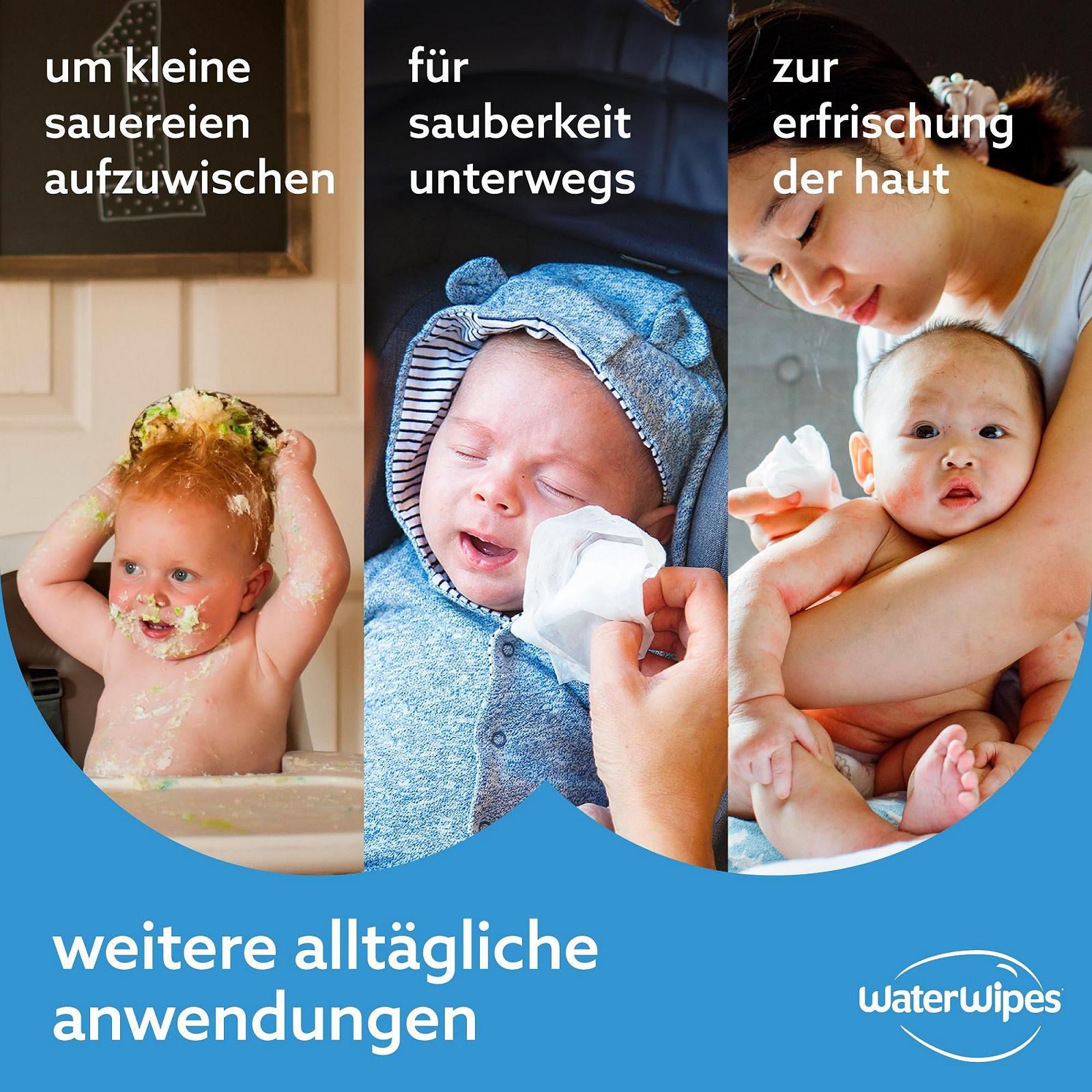 Салфетки детские WaterWipes Original, 360 штук (6 упаковок), на 99.9% на водной основе, без запаха, для чувствительной кожи, фото №6
