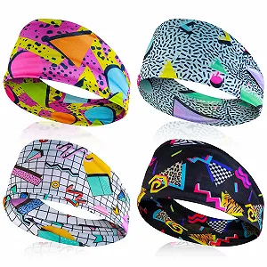 На голову повязка Mabor 80-х Ретро принт, набор 4 шт. - Фото 1