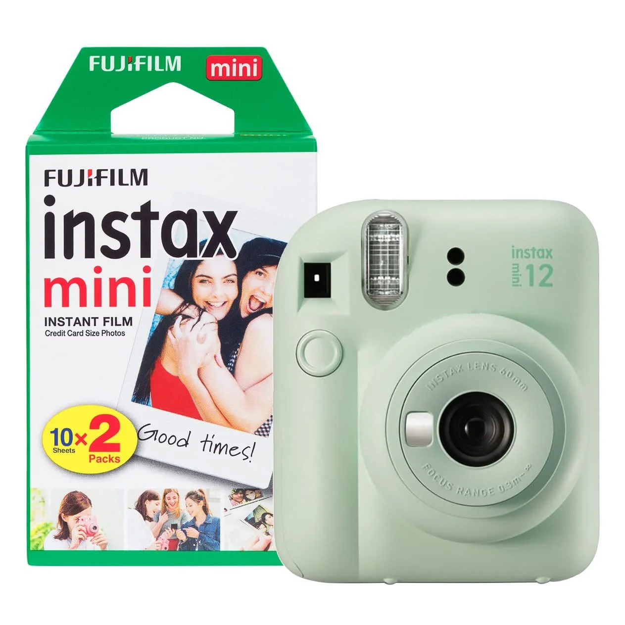 Фотокамера мгновенной печати Fujifilm Instax Mini 12 с 20 снимками Мятный зеленый, фото №1