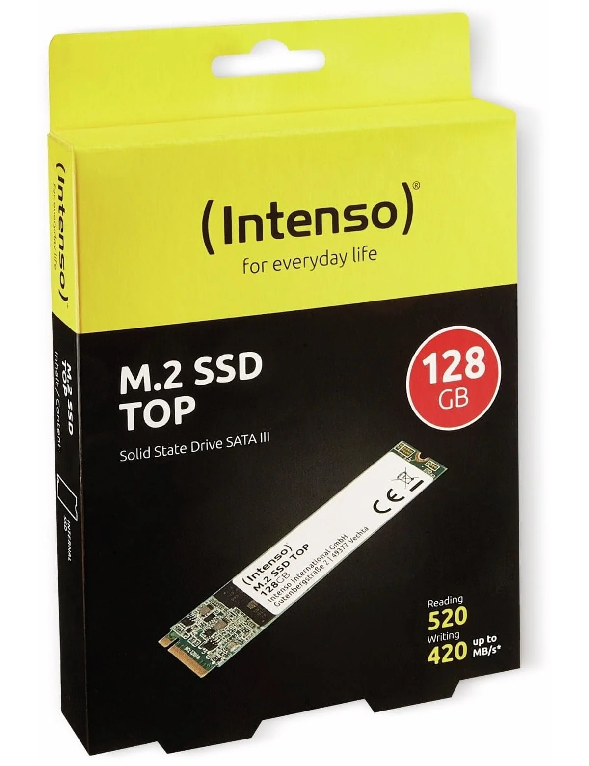 Внутренний SSD Intenso Top M.2 SATA III 128 ГБ 520 МБ/с, фото №2