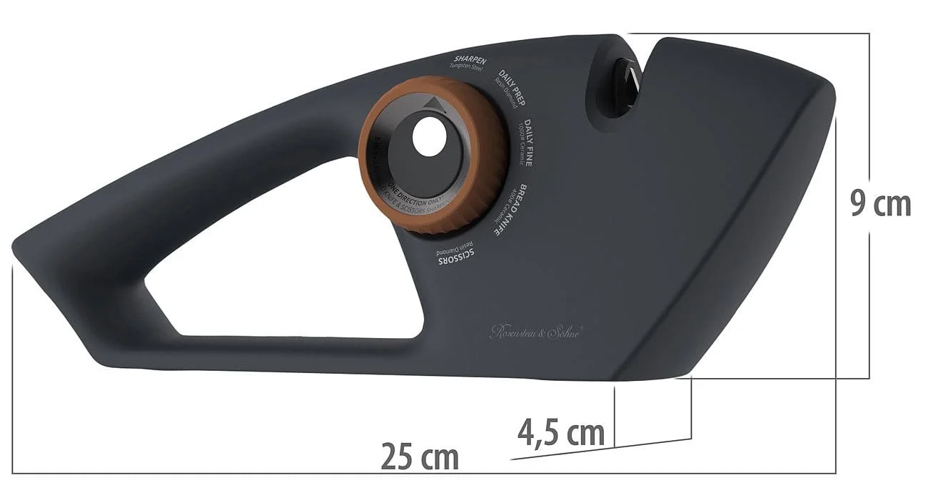 Точилка для ножей Rosenstein & Söhne 5-в-1 Ручная Черная 25 см, фото №6