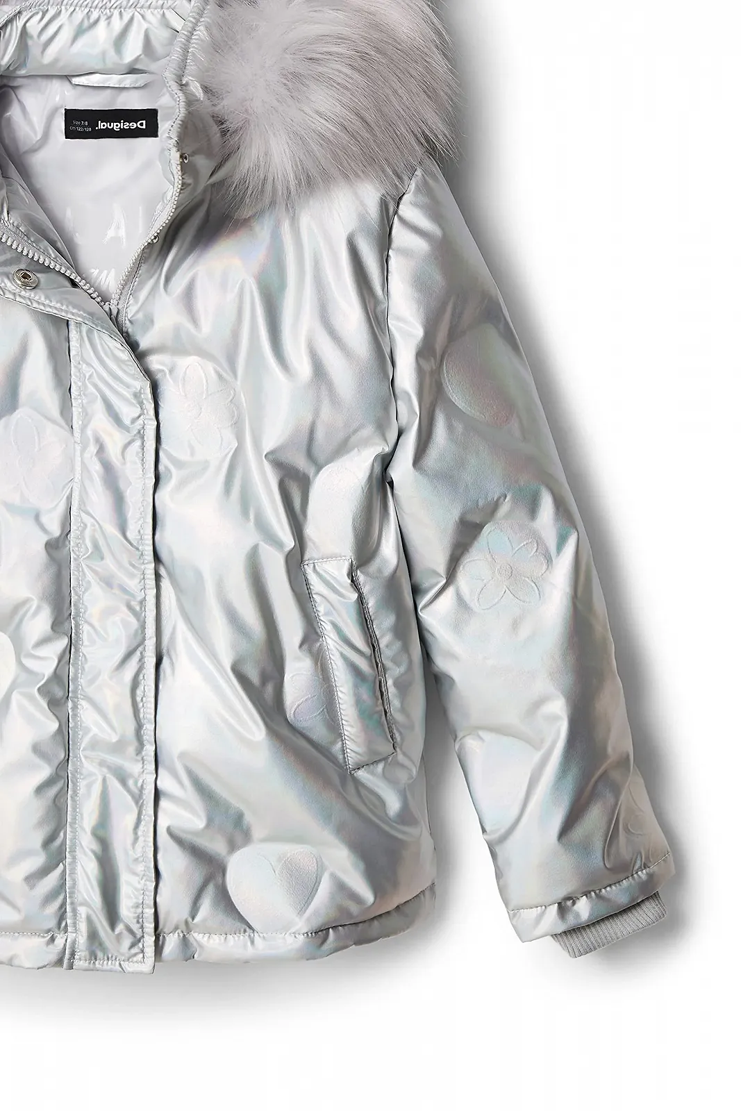 Куртка Desigual Tierra 3042 для девочек, утепленная, фиолетовый Palo, фото №3