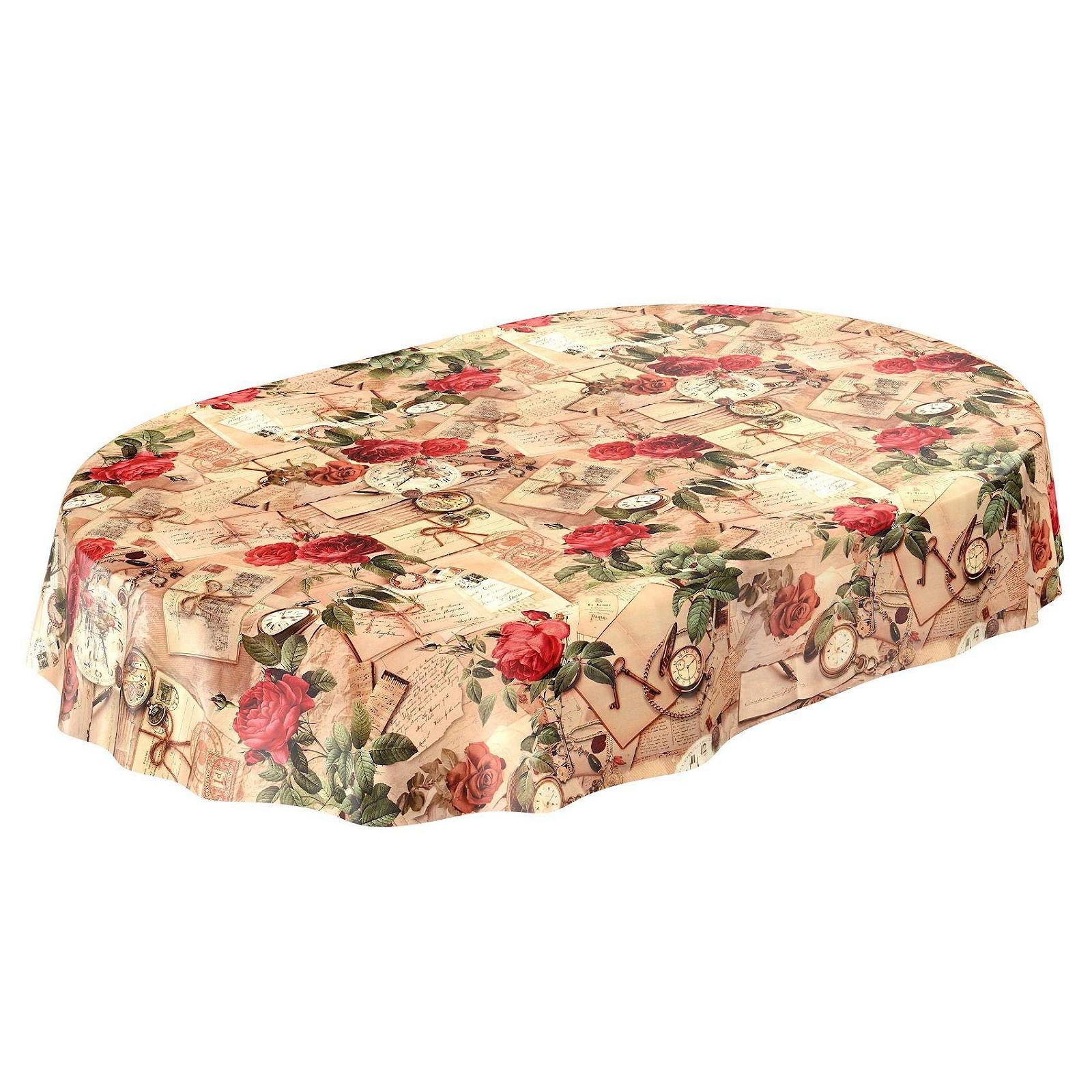 Скатертина-клейонка ANRO Country House Roses Letters кругла 120 см, фото №6