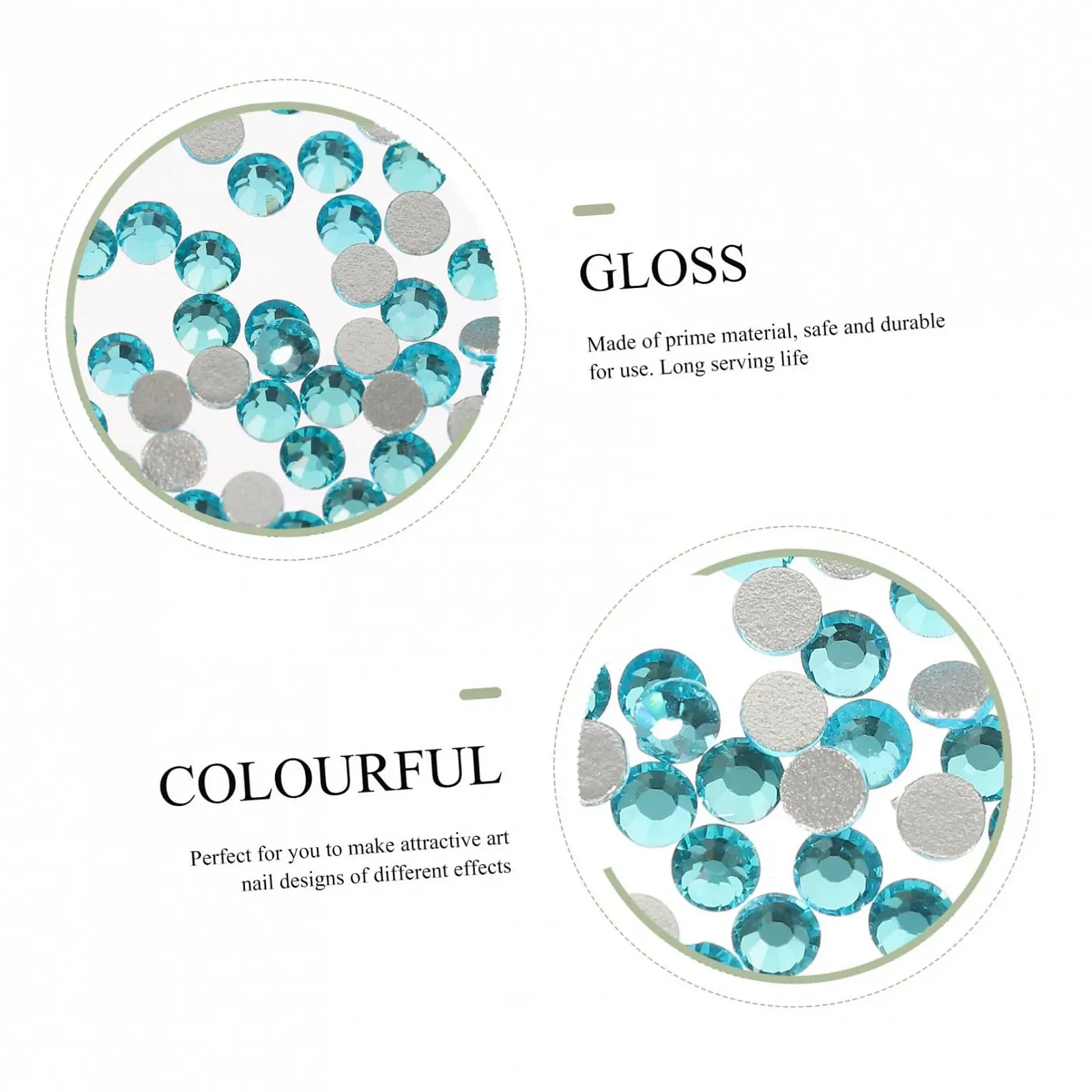 Украшения для ногтей FOMIYES Плоские бриллианты Стразы Набор блесток для маникюра, 2880 шт, фото №7