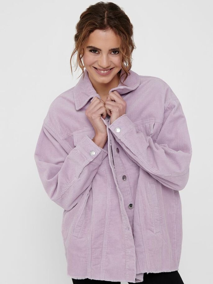 Рубашка ONLY ONLBITTEN LIFE CORD SHACKET PNT NOOS 15182101 Orchid Bloom Сиреневый M, фото №4