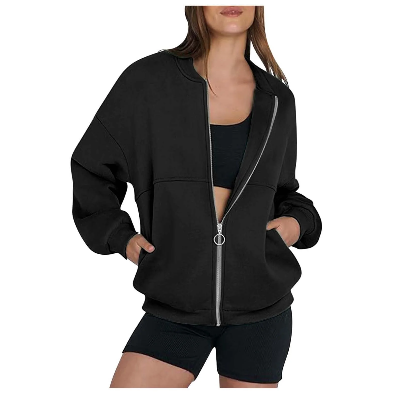 Женская толстовка 2025, полумолния, воротник, молния на четверть, свободный крой, худи Y2K, мягкие винтажные толстовки, осенняя мода, комфорт, Workou, фото №1 Женская толстовка 2025, полумолния, воротник, молния на четверть, свободный крой, худи Y2K, мягкие винтажные толстовки, осенняя мода, комфорт, Workou, фото №1