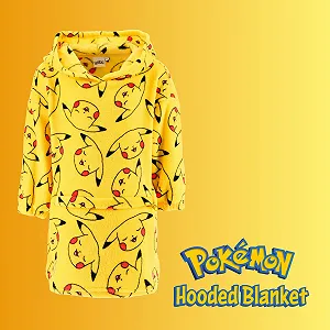 Одеяло-худи для мальчиков Pokemon, мягкое флисовое одеяло с дизайном, может превращаться в подушку, размеры от 4 до 10 лет synthetic.ua - Фото 1