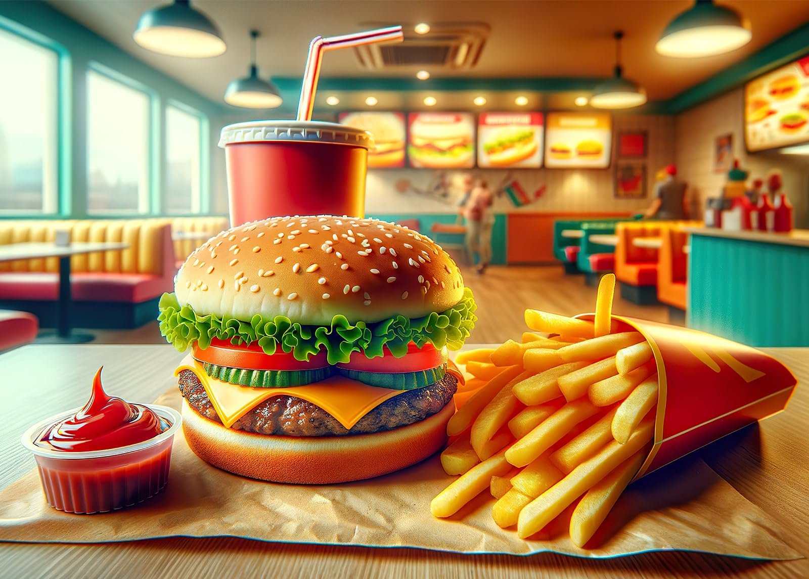 Пазл Bullglesup Hamburger 1000 елементів з постером 70 x 50 см, фото №1 Пазл Bullglesup Hamburger 1000 елементів з постером 70 x 50 см, фото №1