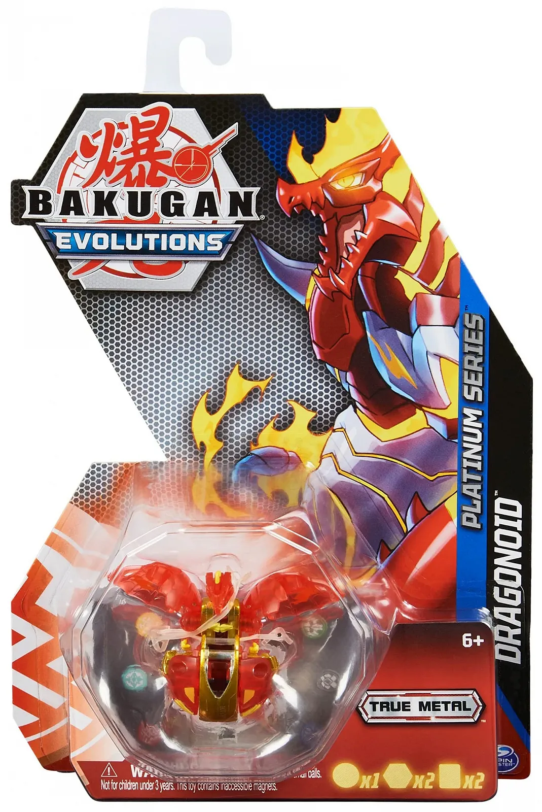 Фігурка BAKUGAN Evolutions Platinum Series Dragonoid 1 куля з металевим осердям, фото №5