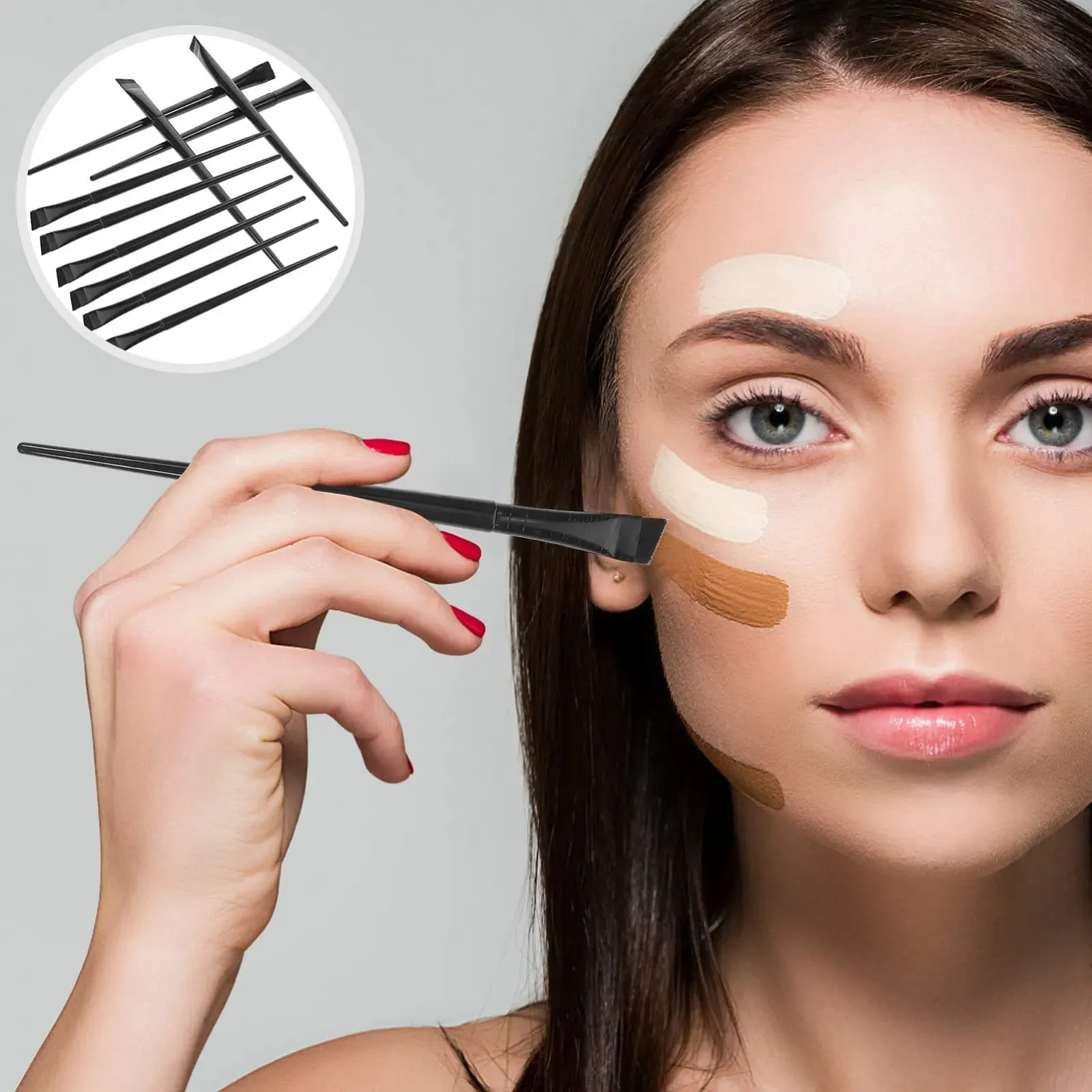 Кисти для бровей угловая FRCOLOR 12 штук, фото №7