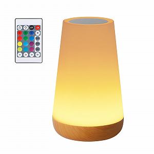 Настільна лампа Romon нічник сенсорний з регулюванням яскравості 13 кольорів LED USB акумуляторна з пультом таймер світло-коричневий - Фото 1