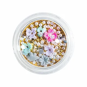 Стразы для ногтей Металл Жемчуг Микс 1Коробка Ракушка Цветок 3 - Фото 1