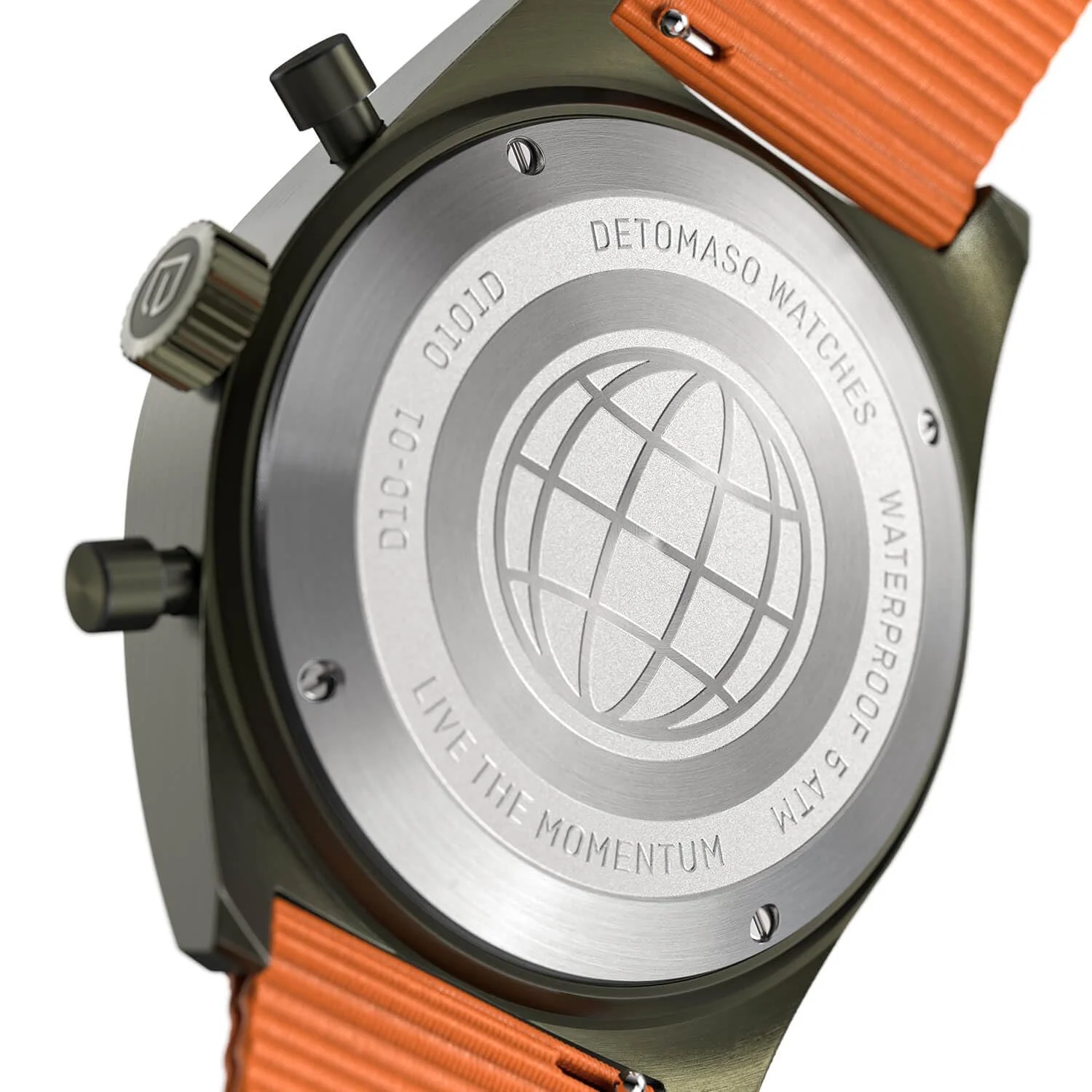 Чоловічий Годинник Хронограф DeTomaso D10 Olive Orange Аналоговий Кварцовий, фото №4 Чоловічий Годинник Хронограф DeTomaso D10 Olive Orange Аналоговий Кварцовий, фото №4