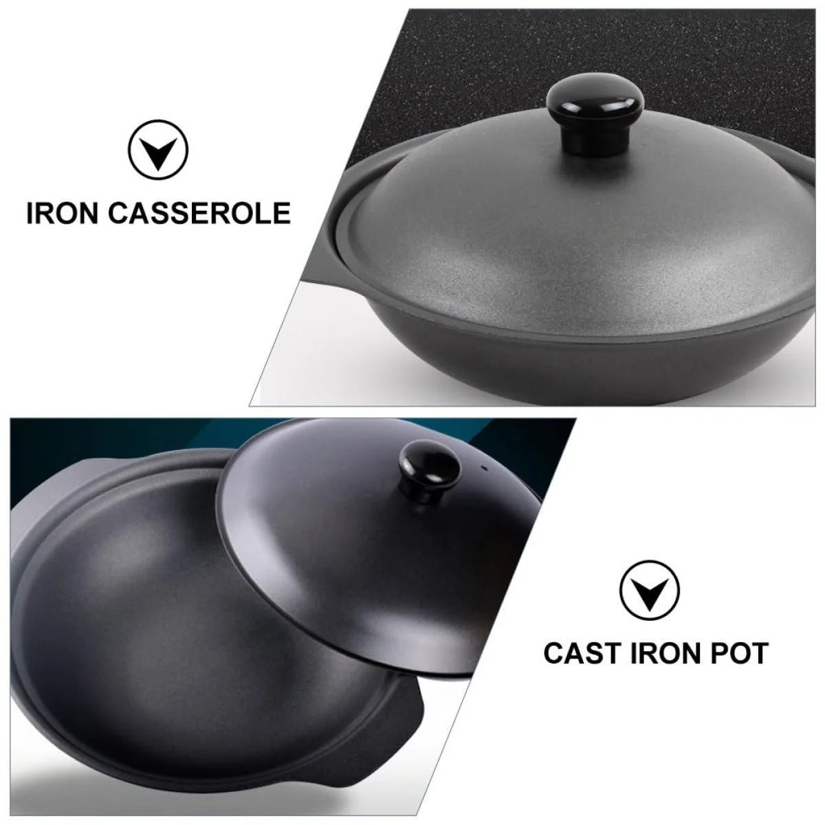 Каструля-жаровня BESPORTBLE Cast Iron з кришкою 22 cm, фото №4