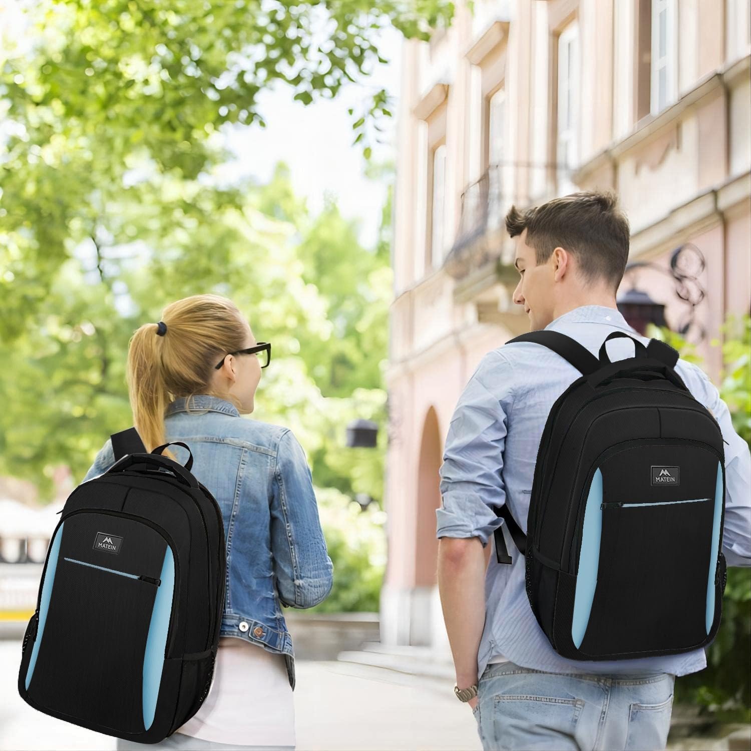 Рюкзак для ноутбука MATEIN Business 17.3 дюйма з USB Blue Black, фото №8 Рюкзак для ноутбука MATEIN Business 17.3 дюйма з USB Blue Black, фото №8