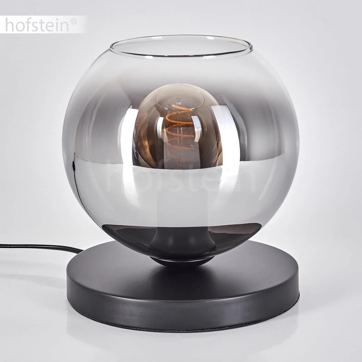 Настільна лампа Koyoto Metal/Glass Modern Retro/Vintage 20 см E27 Black/Smoke/Clear, фото №9