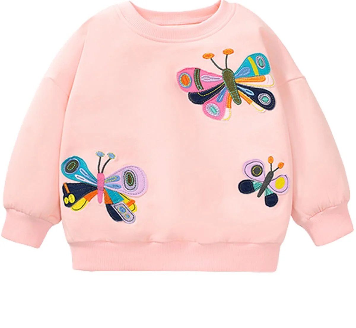 EULLA Дитячий світшот для дівчаток, бавовняний пуловер з довгими рукавами, фото №1