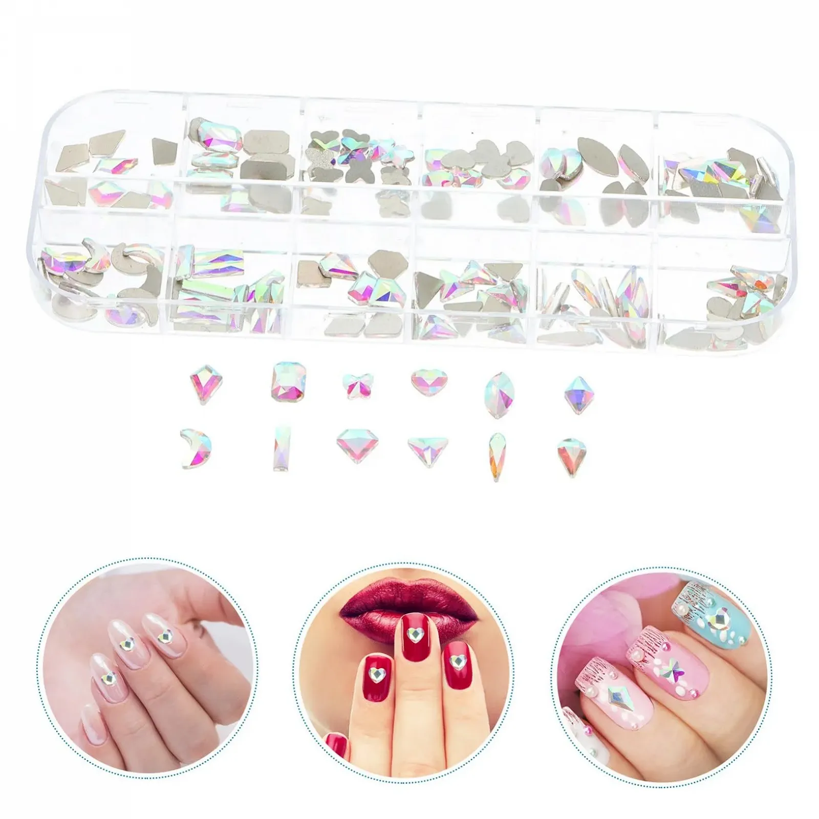 Стразы для ногтей Без бренда Разные характеристики Разноцветные, фото №9