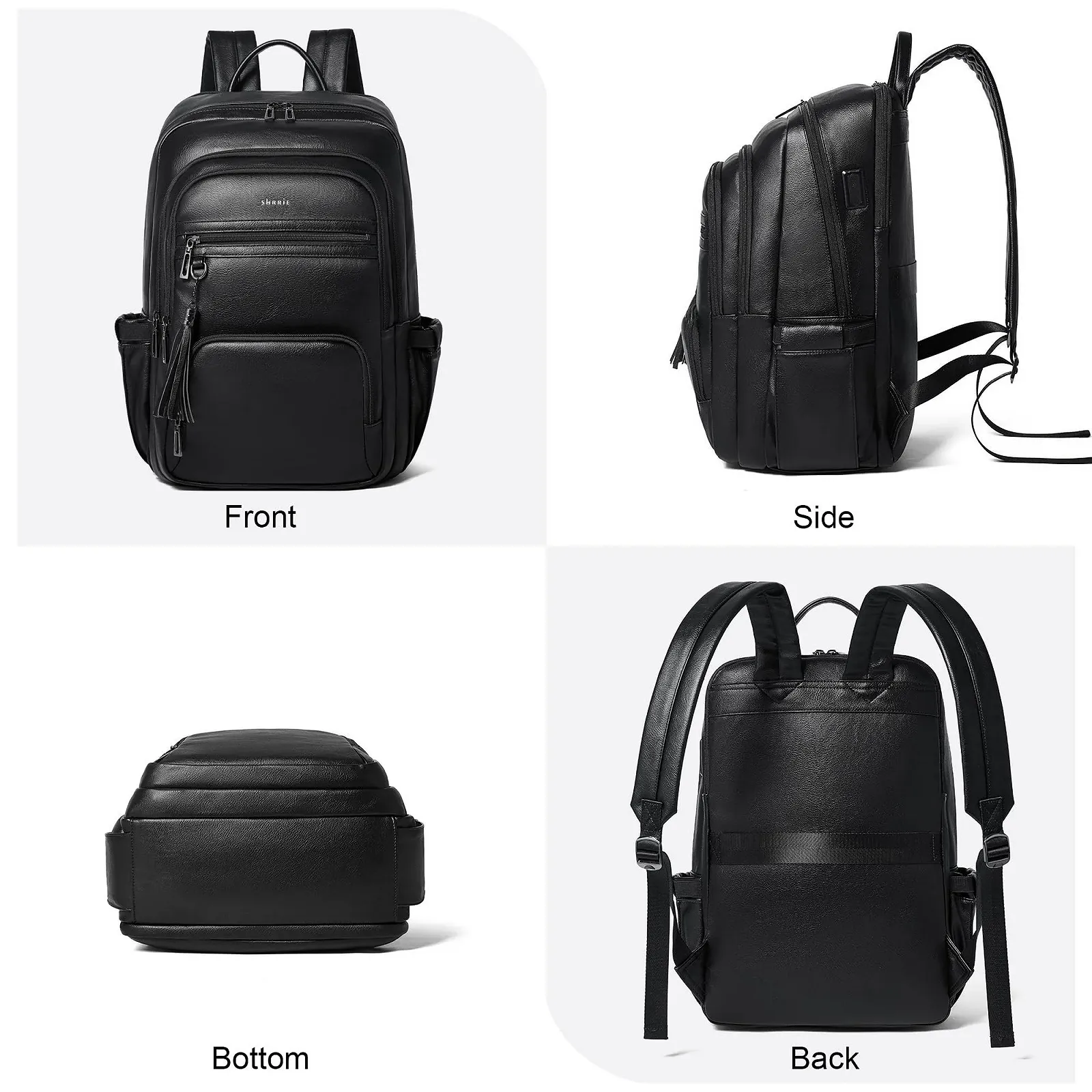 Рюкзак для ноутбука Shrrie 17" 28 л Vegan Leather USB Black, фото №9 Рюкзак для ноутбука Shrrie 17" 28 л Vegan Leather USB Black, фото №9