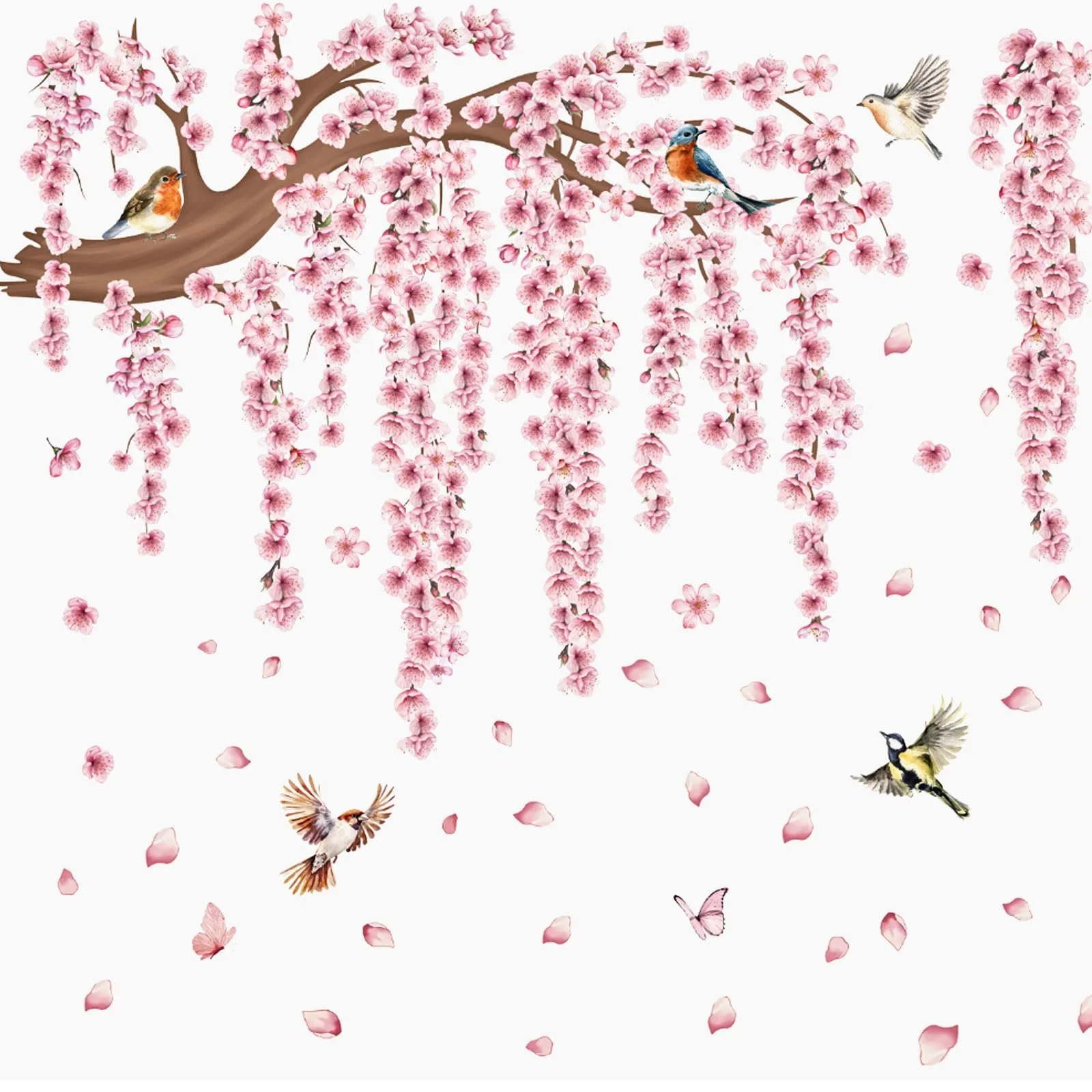 Наклейка на стіну Рожева сакура XXL 95 x 122 см Рожевий, фото №1