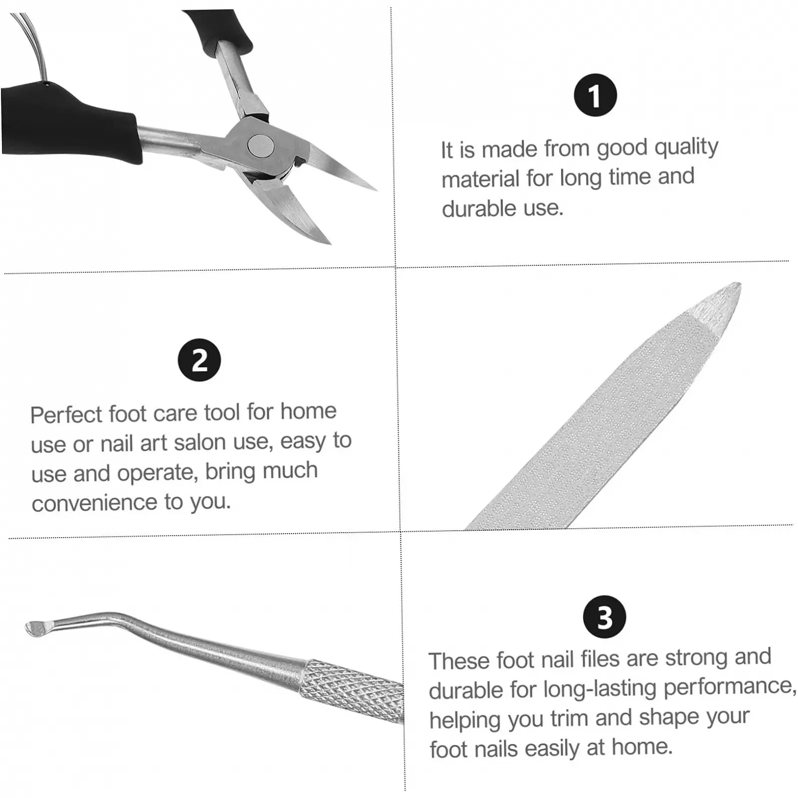 Набор для ухода за ногами Healvian 5 предметов из нержавеющей стали, инструменты для педикюра для эффективного удаления мозолей и вросшего ногтя, фото №5