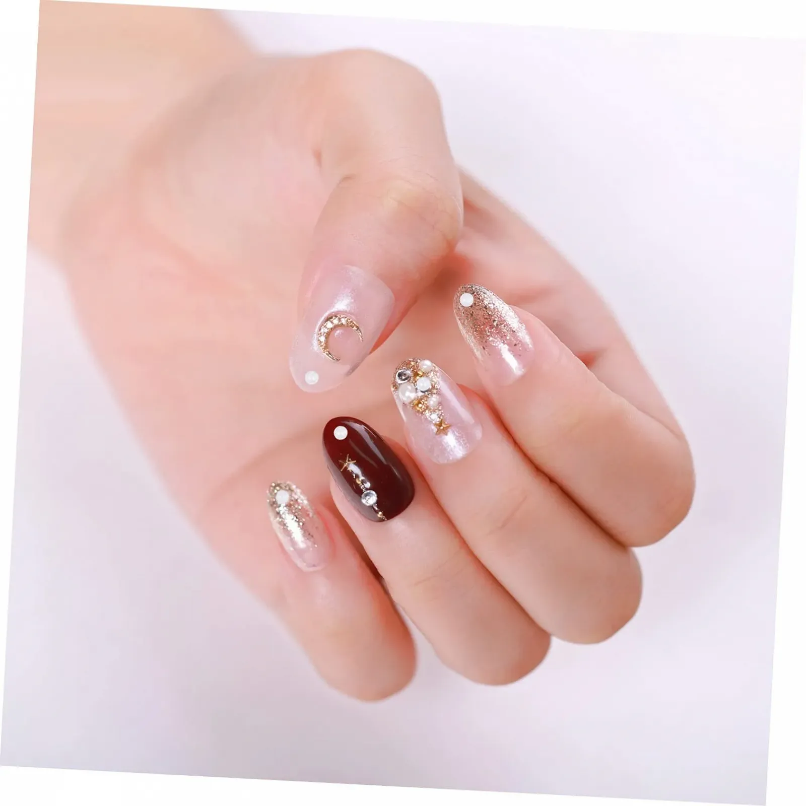 Украшение для ногтей FRCOLOR 3 шт., 2 шт. для ногтей с пятью лепестками, розовый декор, стразы, 3D цветы для ногтей, акриловые украшения для ногтей, акриловые цветы из смолы, фото №8