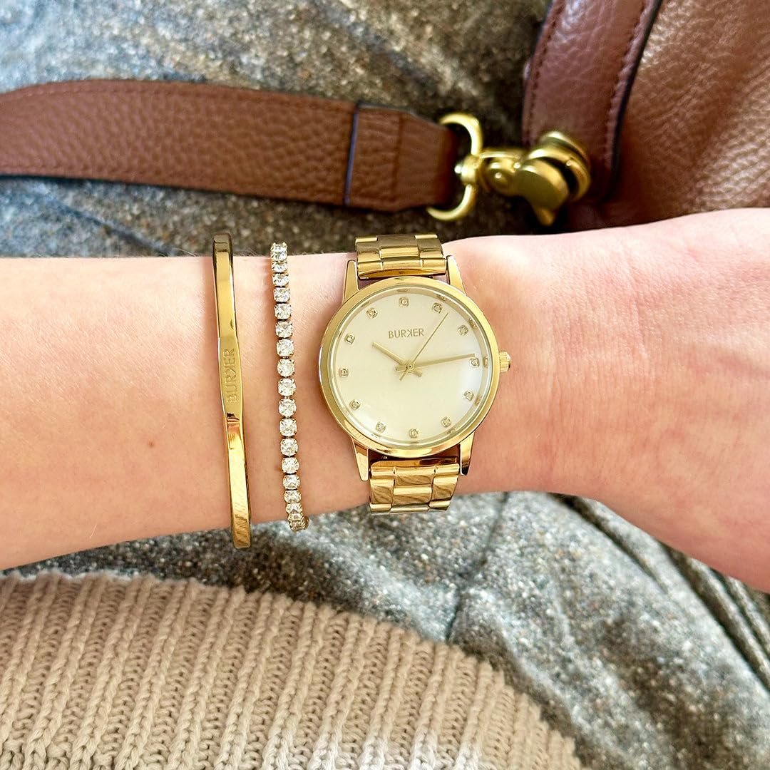 Женские часы BURKER Amy Круглые женские часы с циркониевым браслетом из звеньев Нержавеющая сталь Аналоговый Кварц 3 ATM Водонепроницаемые - 32 мм - Золотой Серебряный Белый, Золотой белый, Браслет, фото №5 Женские часы BURKER Amy Круглые женские часы с циркониевым браслетом из звеньев Нержавеющая сталь Аналоговый Кварц 3 ATM Водонепроницаемые - 32 мм - Золотой Серебряный Белый, Золотой белый, Браслет, фото №5